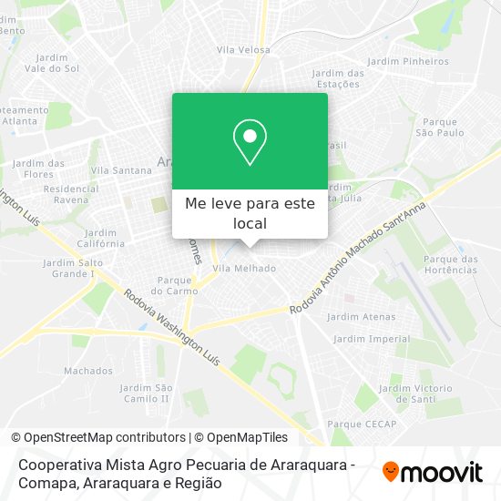 Cooperativa Mista Agro Pecuaria de Araraquara - Comapa mapa