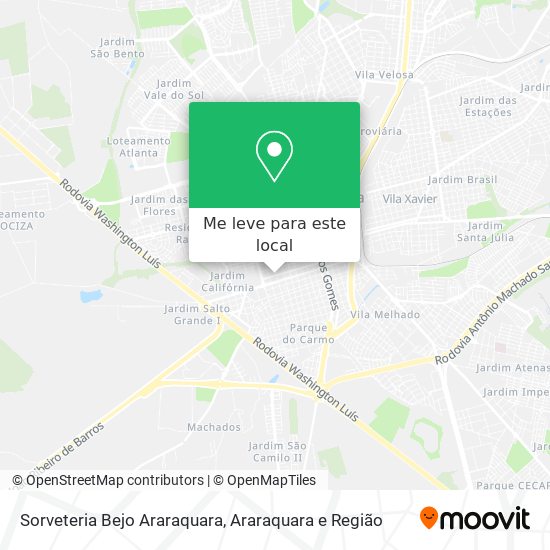 Sorveteria Bejo Araraquara mapa