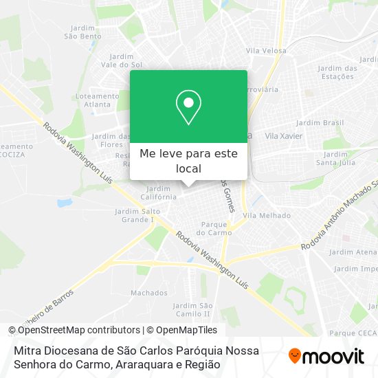 Mitra Diocesana de São Carlos Paróquia Nossa Senhora do Carmo mapa