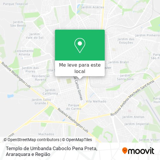 Templo de Umbanda Caboclo Pena Preta mapa