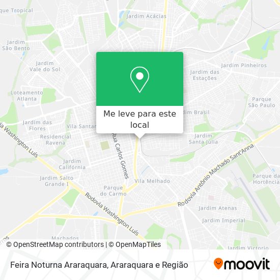 Feira Noturna Araraquara mapa