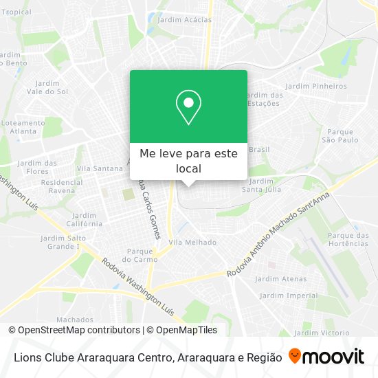 Lions Clube Araraquara Centro mapa