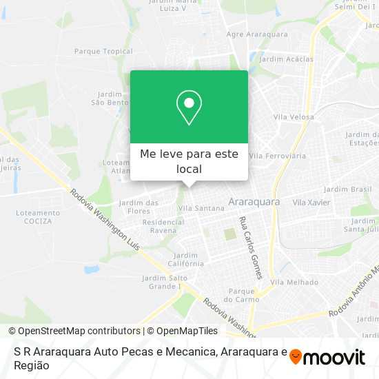 S R Araraquara Auto Pecas e Mecanica mapa