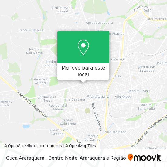 Cuca Araraquara - Centro Noite mapa