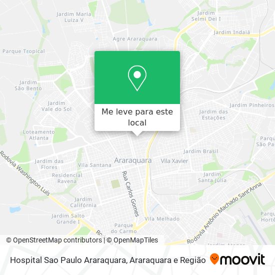 Hospital Sao Paulo Araraquara mapa
