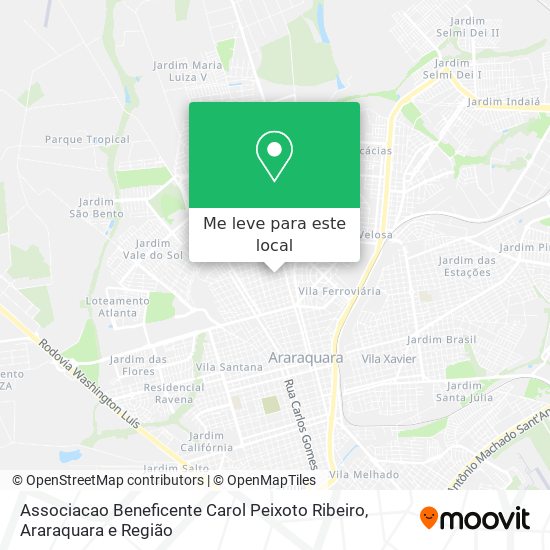 Associacao Beneficente Carol Peixoto Ribeiro mapa
