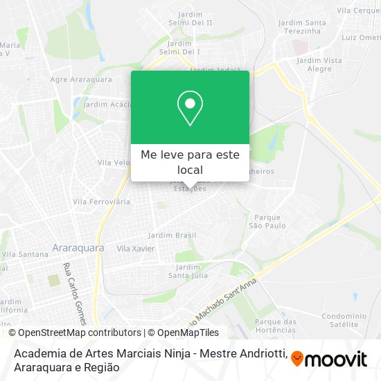 Academia de Artes Marciais Ninja - Mestre Andriotti mapa