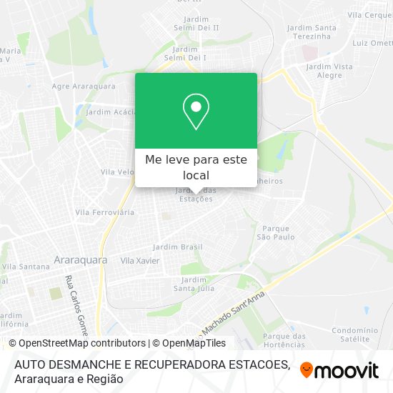 AUTO DESMANCHE E RECUPERADORA ESTACOES mapa