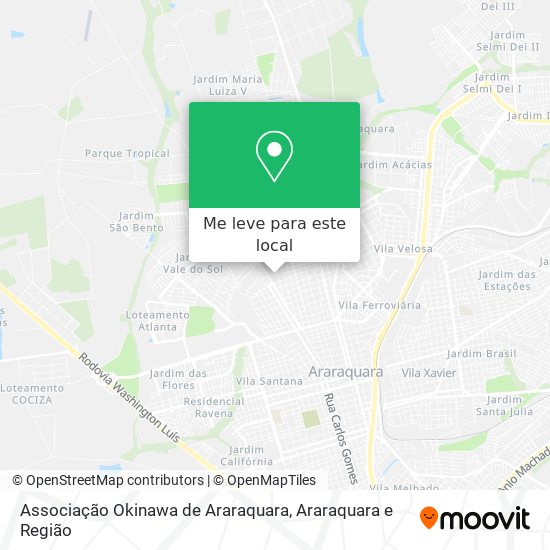 Associação Okinawa de Araraquara mapa