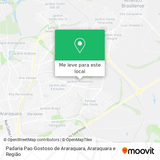 Padaria Pao Gostoso de Araraquara mapa