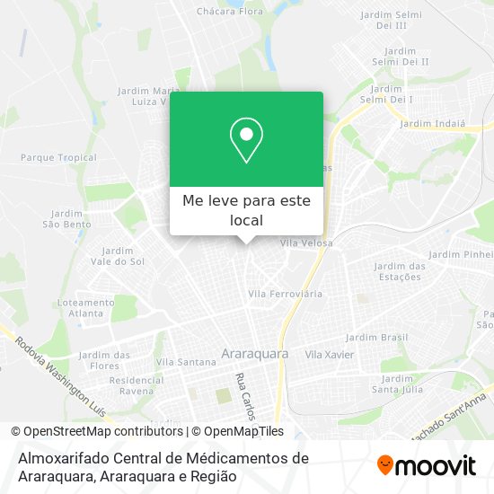 Almoxarifado Central de Médicamentos de Araraquara mapa