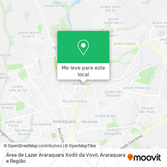 Área de Lazer Araraquara Xodó da Vovó mapa