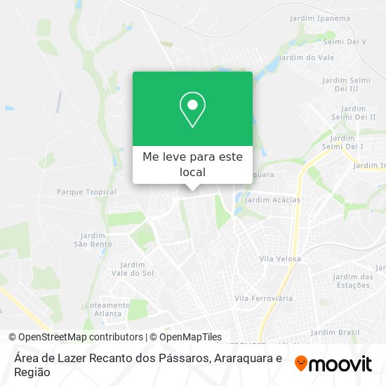 Área de Lazer Recanto dos Pássaros mapa