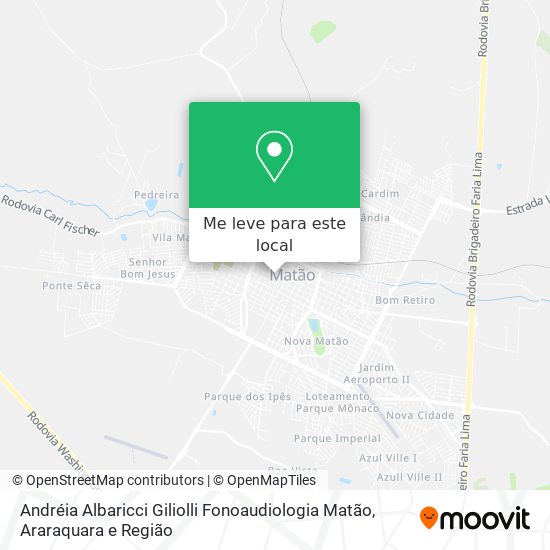 Andréia Albaricci Giliolli Fonoaudiologia Matão mapa