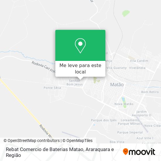 Rebat Comercio de Baterias Matao mapa