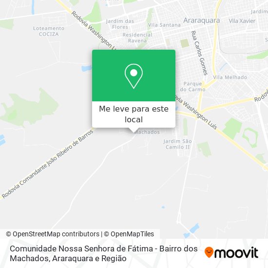Comunidade Nossa Senhora de Fátima - Bairro dos Machados mapa