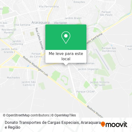 Donato Transportes de Cargas Especiais mapa