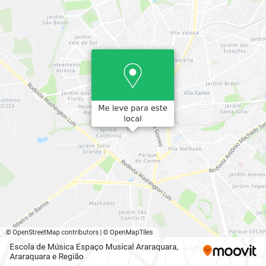 Escola de Música Espaço Musical Araraquara mapa