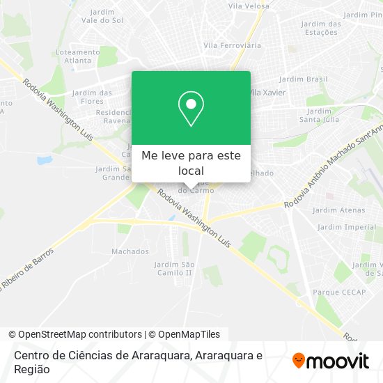 Centro de Ciências de Araraquara mapa