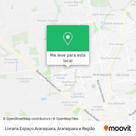 Livraria Espaço Araraquara mapa