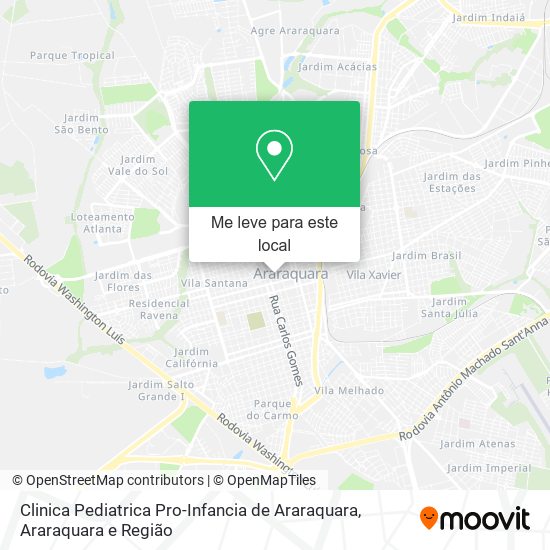 Clinica Pediatrica Pro-Infancia de Araraquara mapa