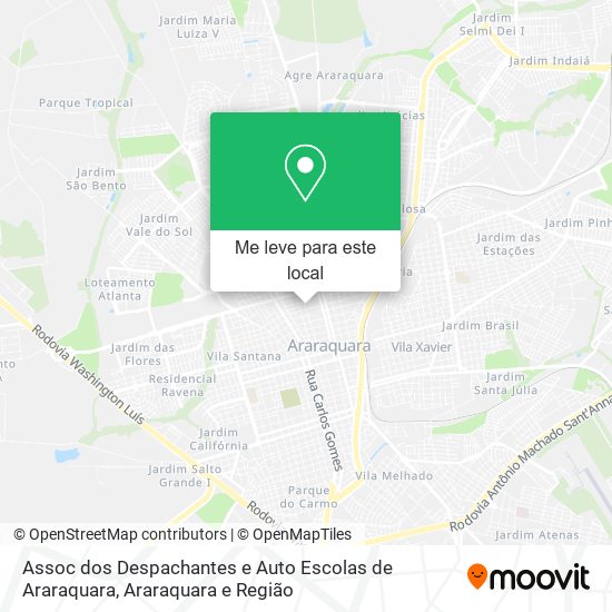 Assoc dos Despachantes e Auto Escolas de Araraquara mapa