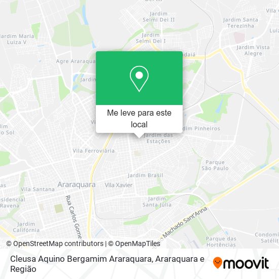 Cleusa Aquino Bergamim Araraquara mapa