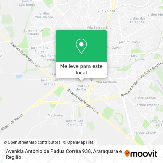 Avenida Antônio de Padua Corrêa 938 mapa