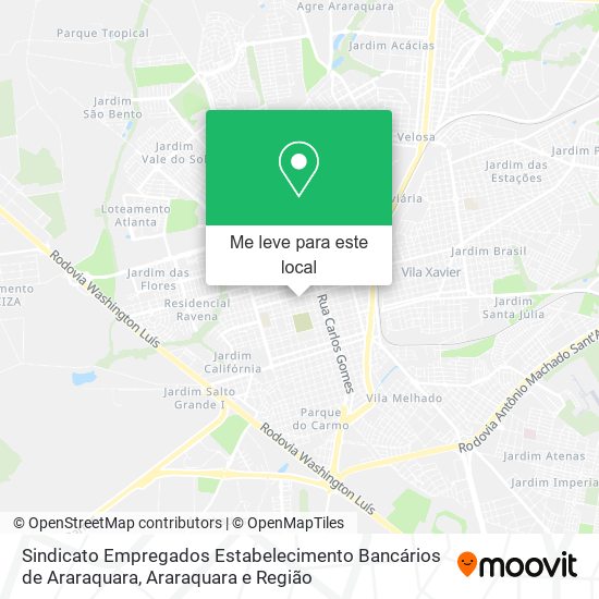Sindicato Empregados Estabelecimento Bancários de Araraquara mapa