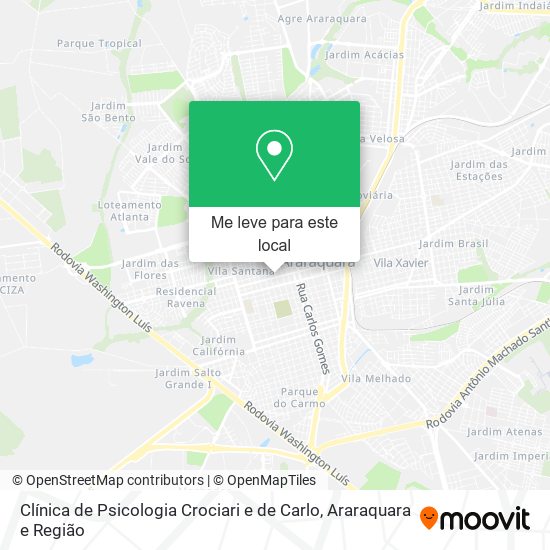 Clínica de Psicologia Crociari e de Carlo mapa