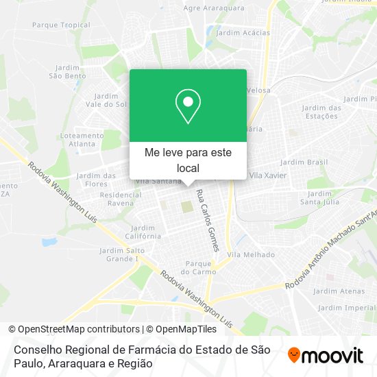 Conselho Regional de Farmácia do Estado de São Paulo mapa