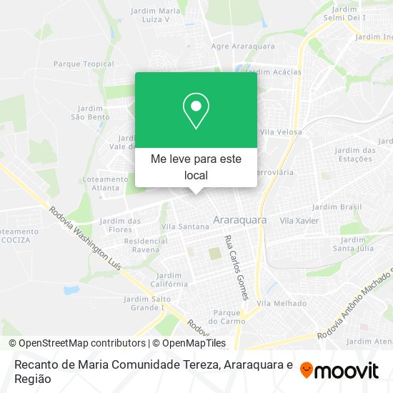 Recanto de Maria Comunidade Tereza mapa