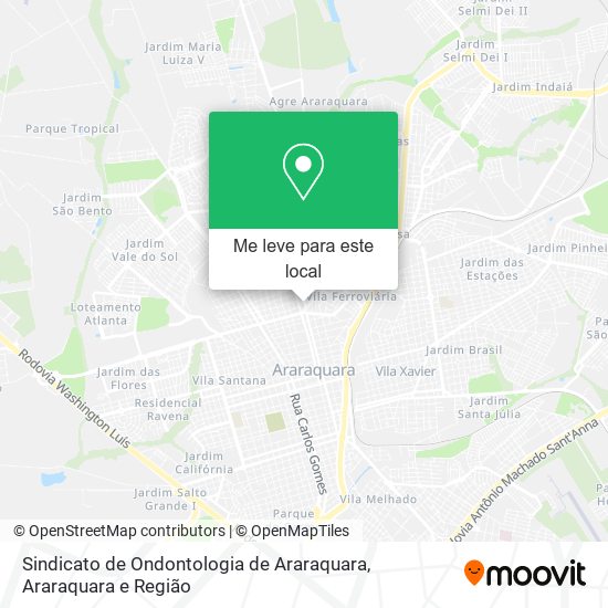 Sindicato de Ondontologia de Araraquara mapa