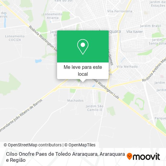 Cilso Onofre Paes de Toledo Araraquara mapa