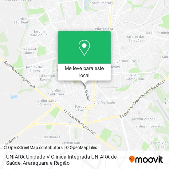 UNIARA-Unidade V Clínica Integrada UNIARA de Saúde mapa
