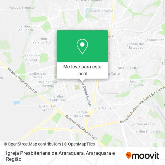 Igreja Presbiteriana de Araraquara mapa
