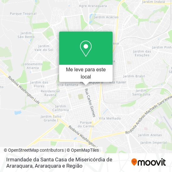Irmandade da Santa Casa de Misericórdia de Araraquara mapa