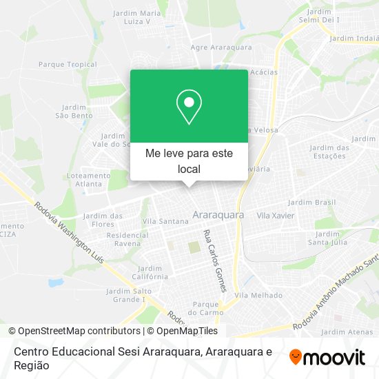 Centro Educacional Sesi Araraquara mapa
