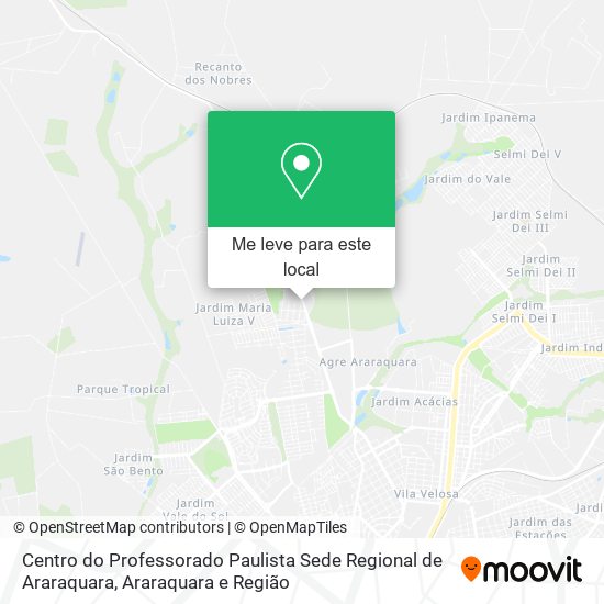 Centro do Professorado Paulista Sede Regional de Araraquara mapa