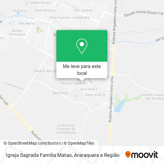 Igreja Sagrada Familia Matao mapa