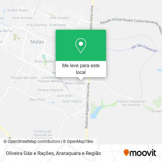 Oliveira Gás e Rações mapa