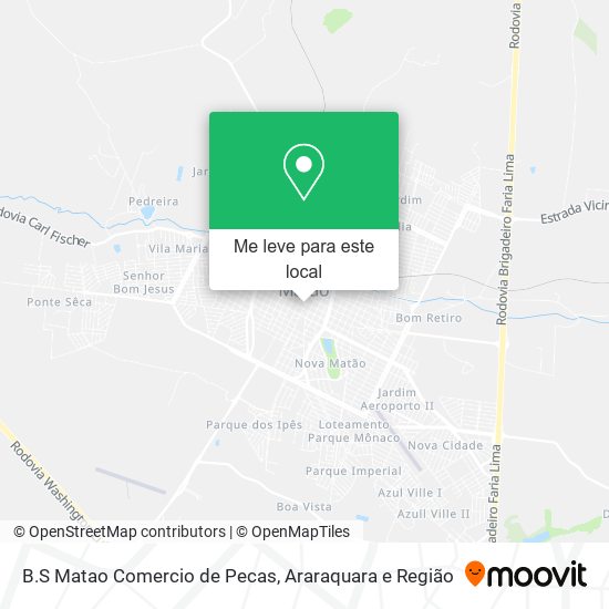 B.S Matao Comercio de Pecas mapa