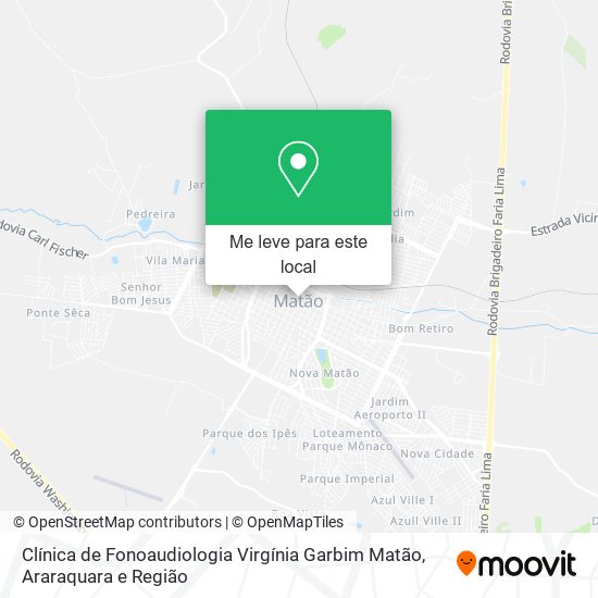 Clínica de Fonoaudiologia Virgínia Garbim Matão mapa