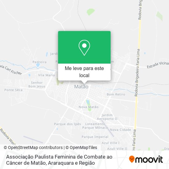 Associação Paulista Feminina de Combate ao Câncer de Matão mapa