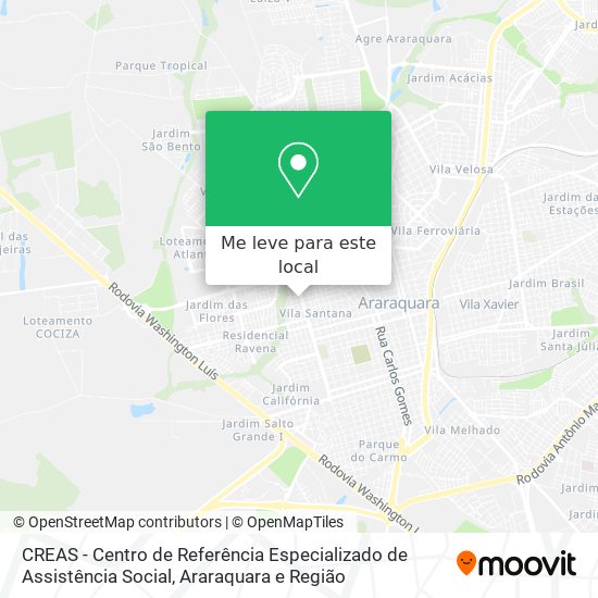 CREAS - Centro de Referência Especializado de Assistência Social mapa