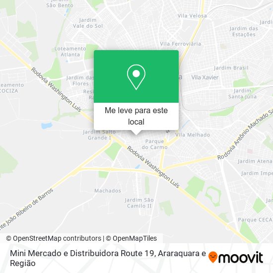 Mini Mercado e Distribuidora Route 19 mapa