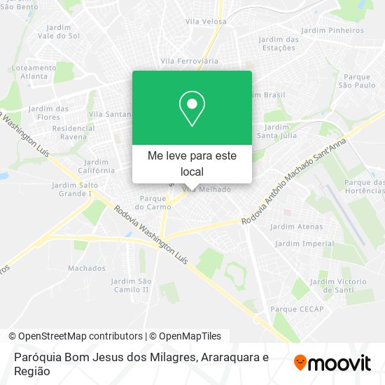 Paróquia Bom Jesus dos Milagres mapa