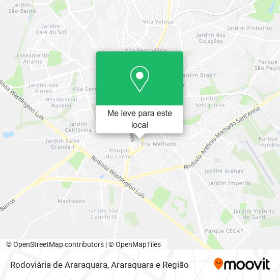 Rodoviária de Araraquara mapa