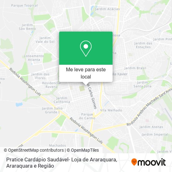 Pratice Cardápio Saudável- Loja de Araraquara mapa