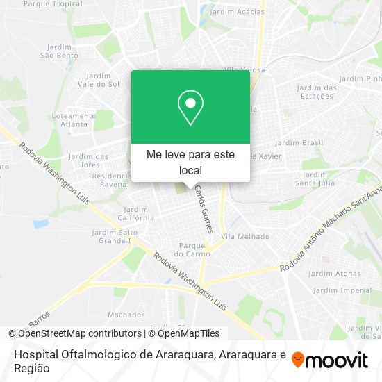 Hospital Oftalmologico de Araraquara mapa